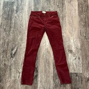 cloth + stone burgundy corduroy skinnies